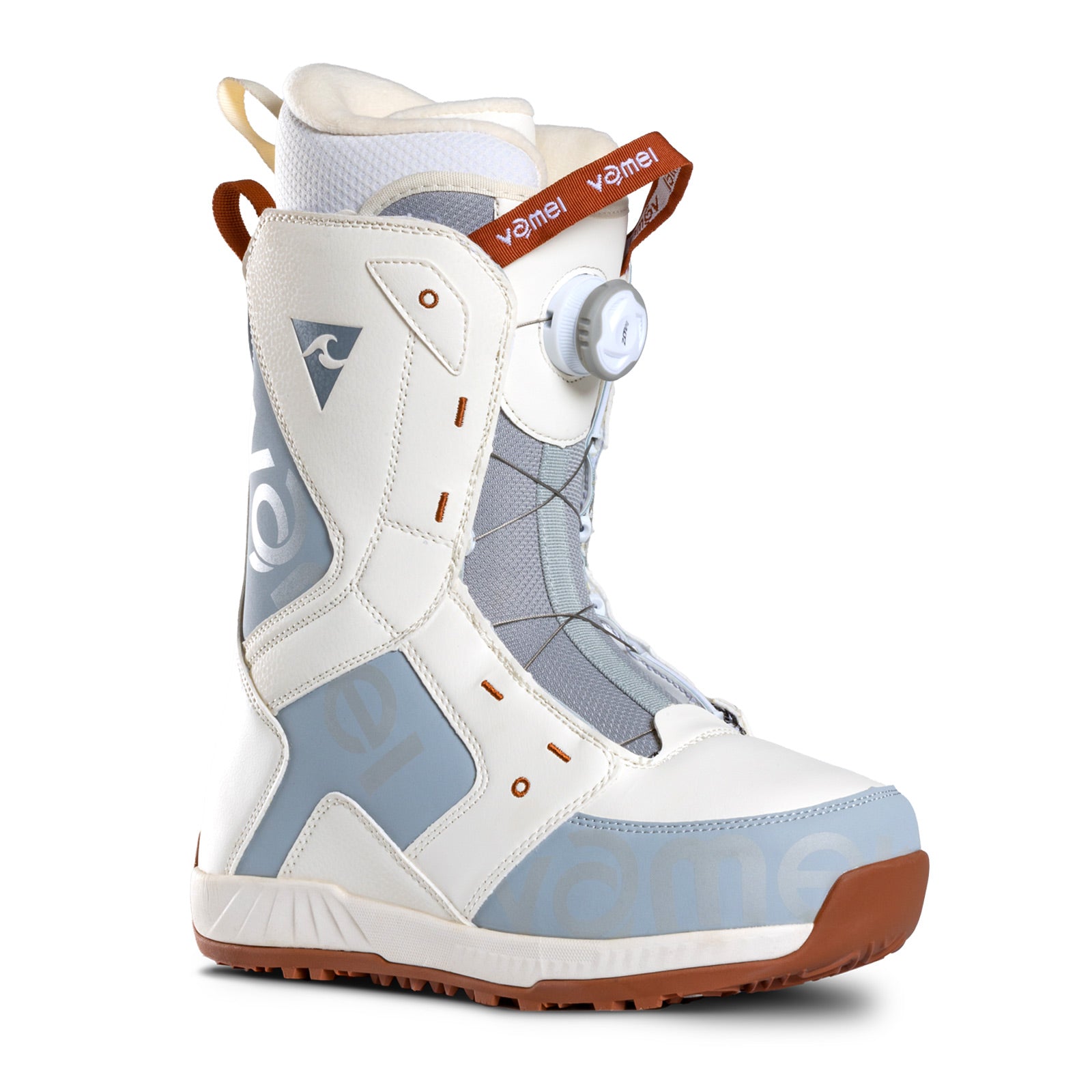 VAMEI Womens Mens Snowboard Boots White Grey